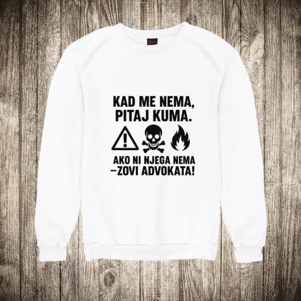duks bez kapuljace boja bela slika kad me nema pitaj kuma