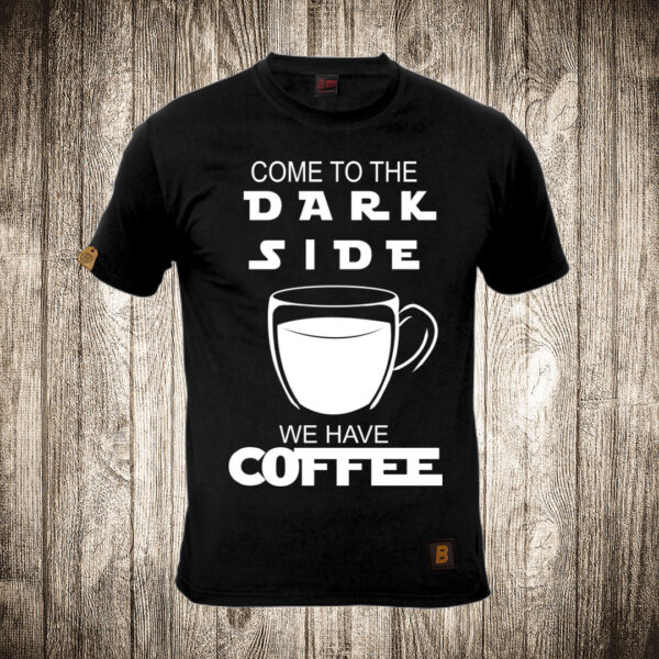 muska majica boja crna slika kafa 10 dark side coffee