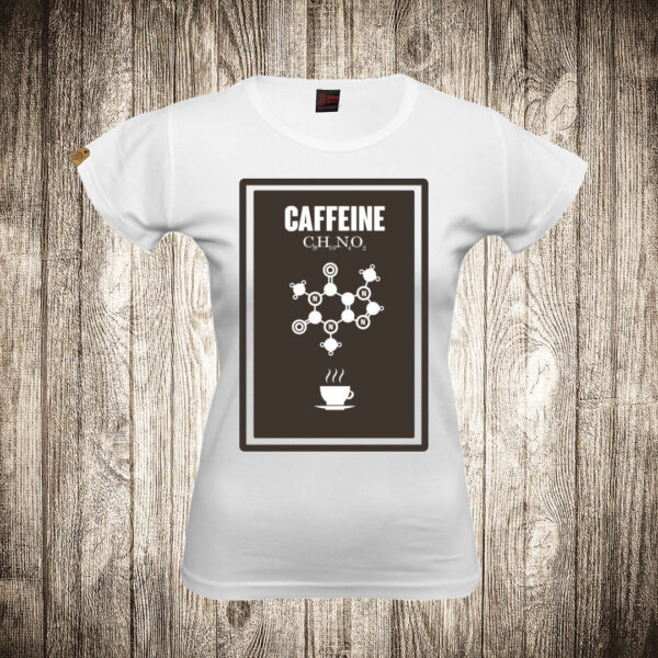 zenska majica boja bela slika kafa 9 caffeine