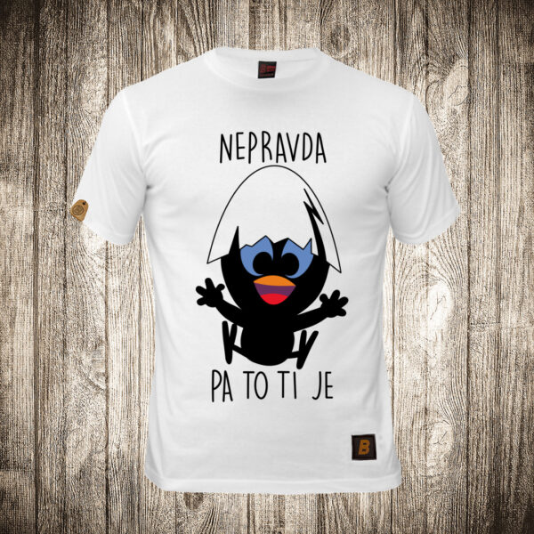 muska majica boja bela slika kalimero nepravda pa to ti je