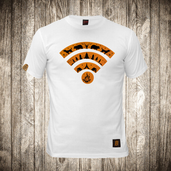 muska majica boja bela slika kapovanje priroda wi fi znak