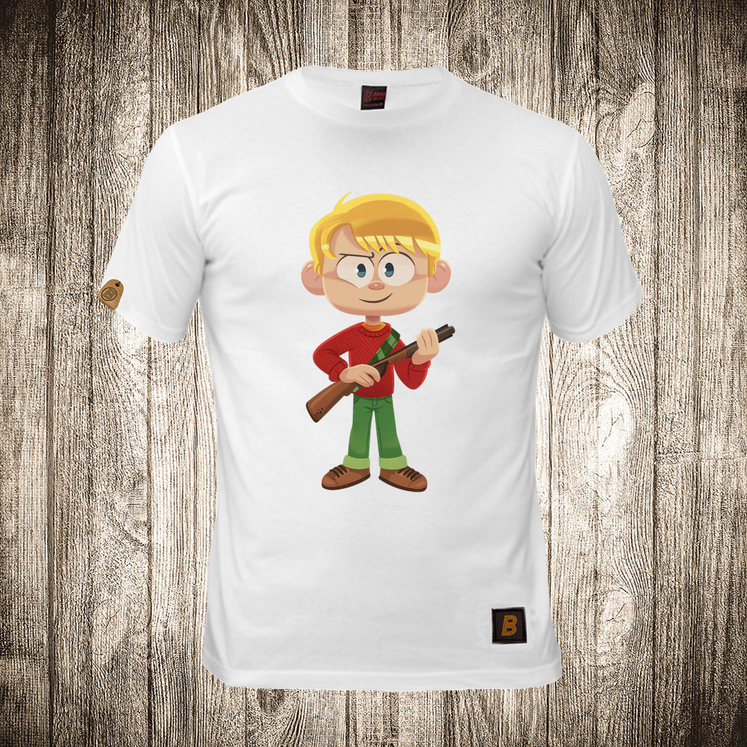 Muška majica bele boje sa motivom Kevin ( Sam u kući ) Home alone ( crtež ) muska majica boja bela slika kevin sam u kuci home alone crtez
