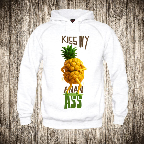 duks sa kapuljacom boja bela slika kiss my ananass