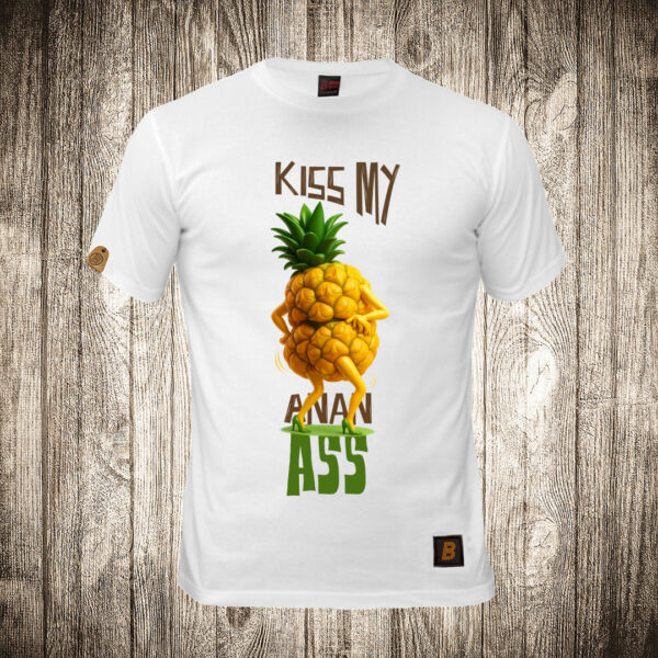 muska majica boja bela slika kiss my ananass