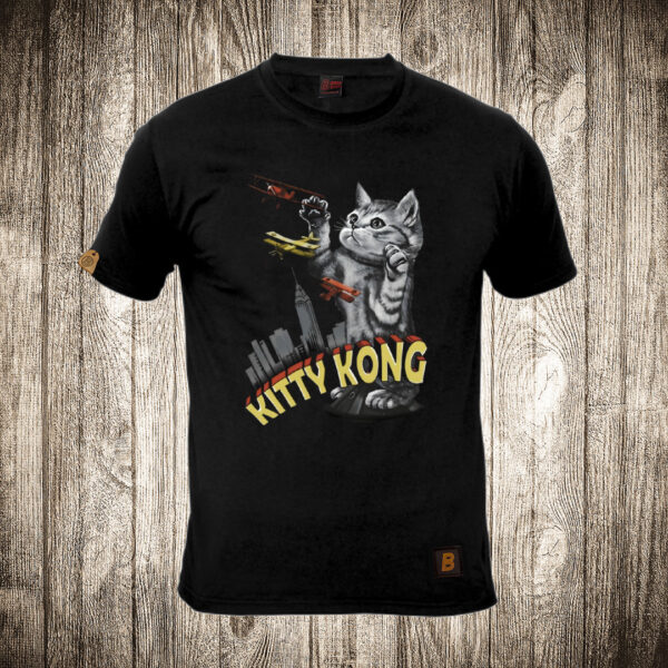 muska majica boja crna slika kitty kong macka king kong