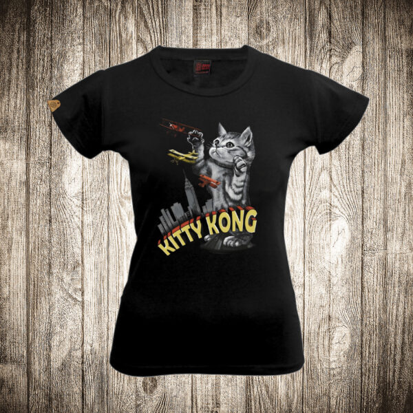 zenska majica boja crna slika kitty kong macka king kong