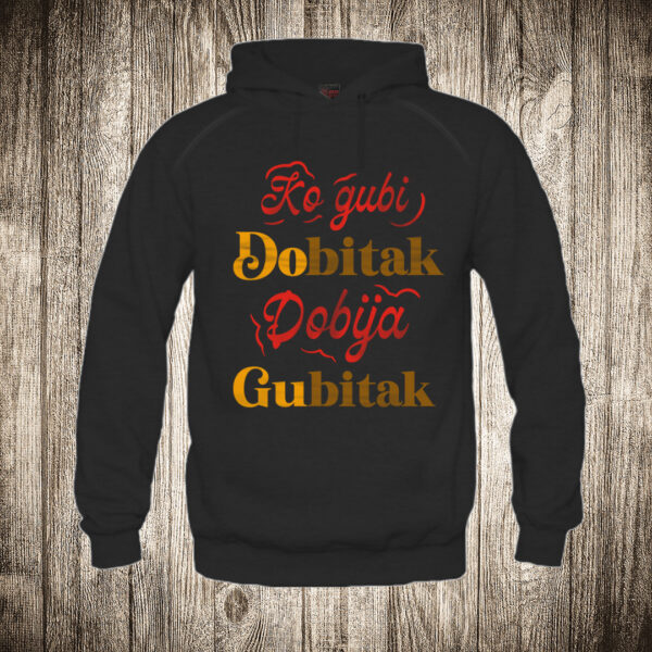 duks sa kapuljacom boja crna slika ko gubi dobitak dobija gubitak