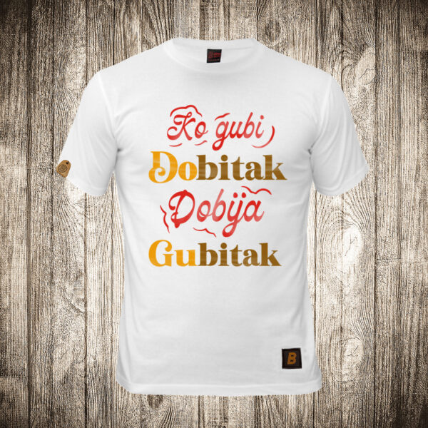 muska majica boja bela slika ko gubi dobitak dobija gubitak
