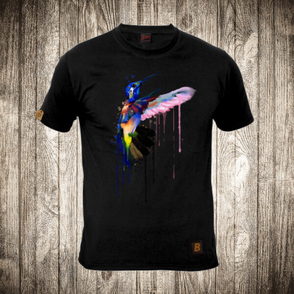 muska majica boja crna slika kolibri