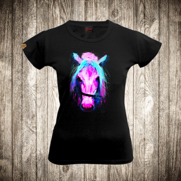 zenska majica boja crna slika konj 3