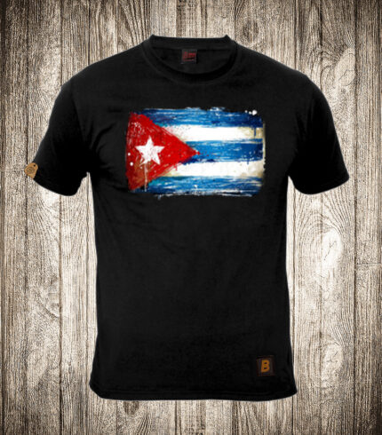 Muška majica crne boje sa motivom Kuba 1 zastava
