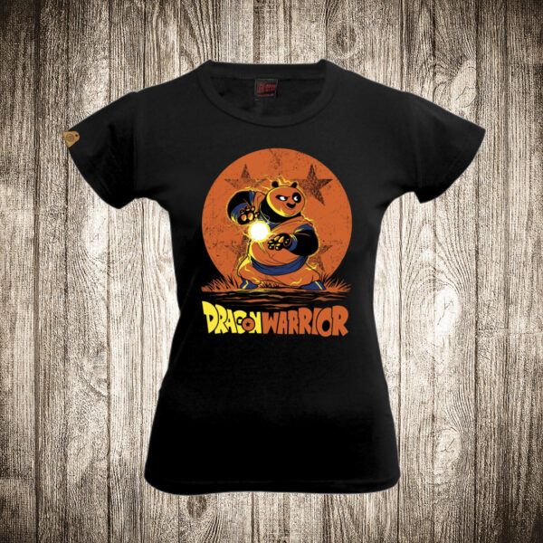 zenska majica boja crna slika kung fu panda zmajev ratnik dragon ball