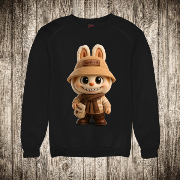duks bez kapuljace boja crna slika labubu 18 fensi braon