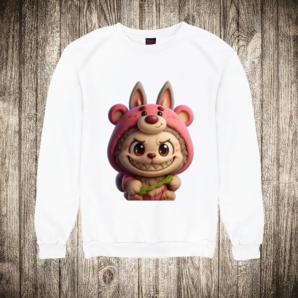 duks bez kapuljace boja bela slika labubu 21 u kostimu pink