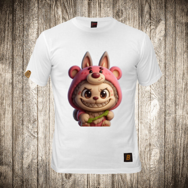 muska majica boja bela slika labubu 21 u kostimu pink
