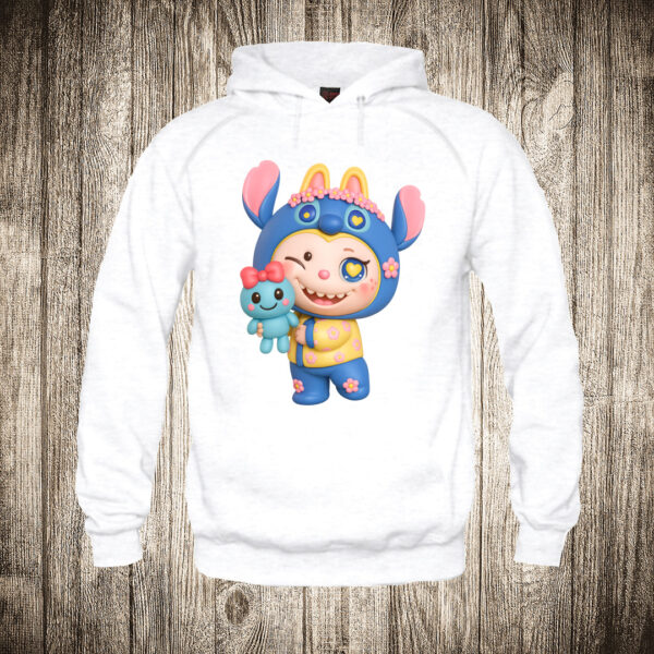 deciji duks boja bela slika labubu 23 u stich kostimu