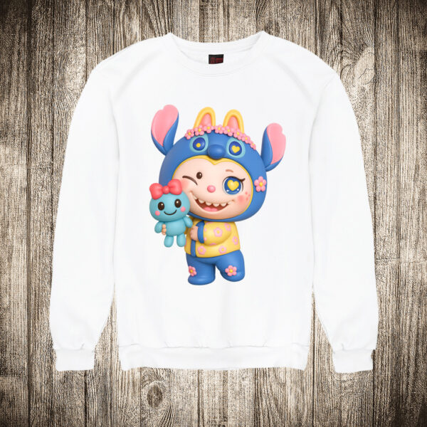 duks bez kapuljace boja bela slika labubu 23 u stich kostimu
