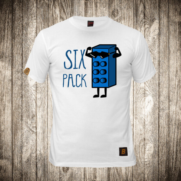 muska majica boja bela slika lego six pack misici teretana
