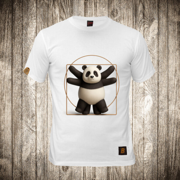 muska majica boja bela slika leonardo da vinci vetruvijev covek panda