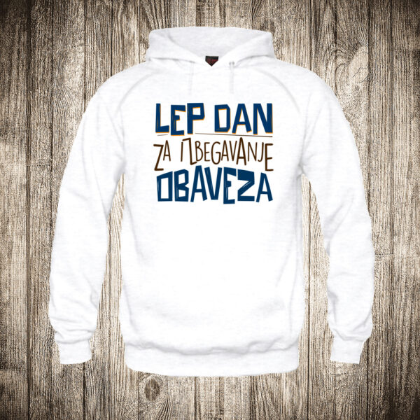 deciji duks boja bela slika lep dan za izbegavanje obaveza