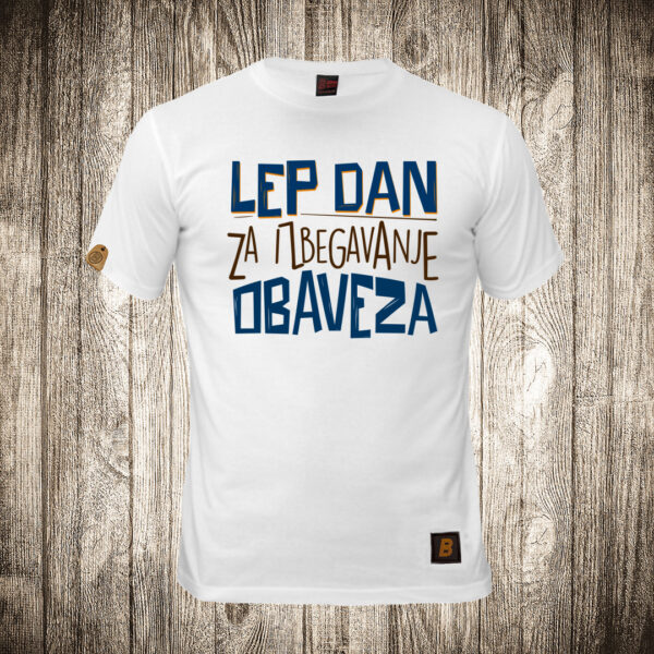 muska majica boja bela slika lep dan za izbegavanje obaveza