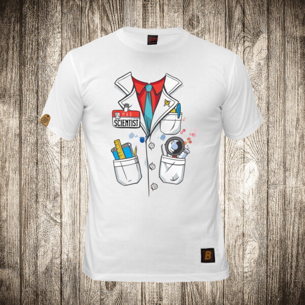 decija majica boja bela slika mad scientist ljuti naucnik hemija