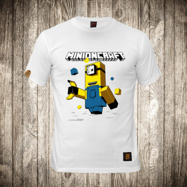 muska majica boja bela slika malci minecraft minion