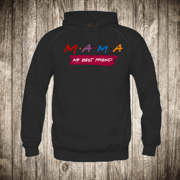 duks sa kapuljacom boja crna slika mama my best friend majka najbolji prijatelj