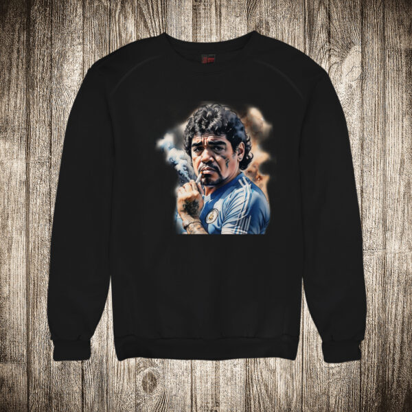 duks bez kapuljace boja crna slika maradona 12 sa cigarom
