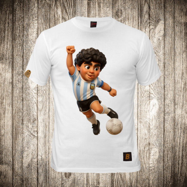 muska majica boja bela slika maradona 16 crtani