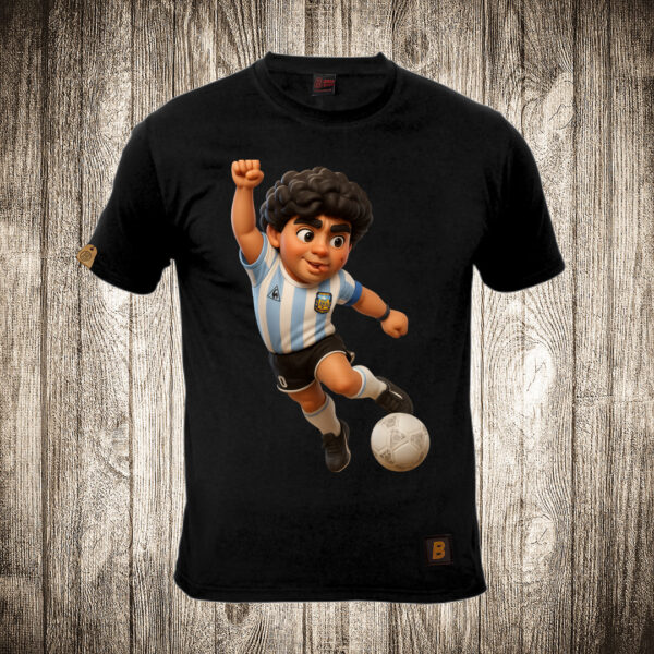 muska majica boja crna slika maradona 16 crtani