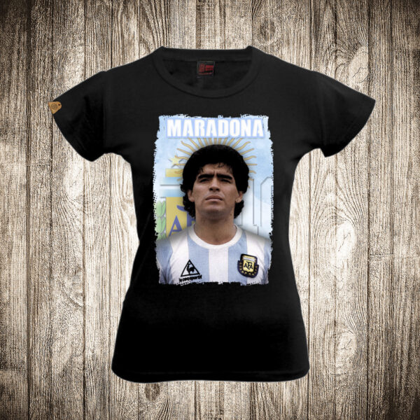 zenska majica boja crna slika maradona 3
