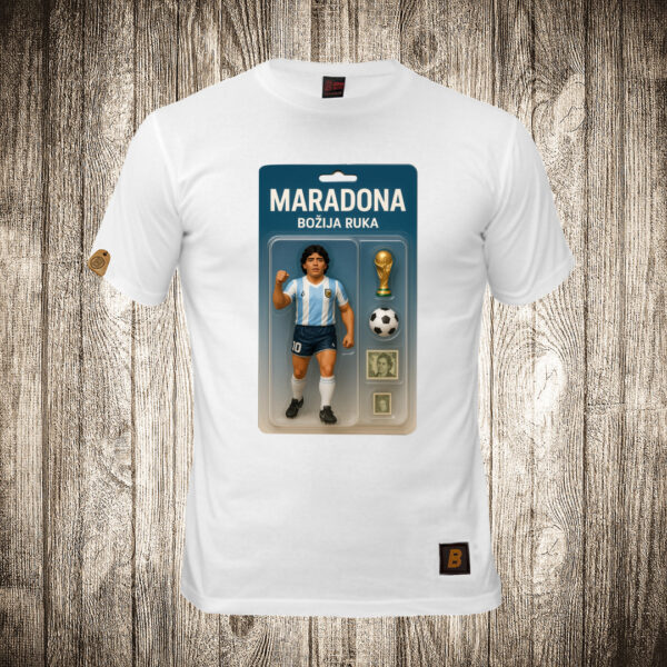 decija majica boja bela slika maradona bozija ruka