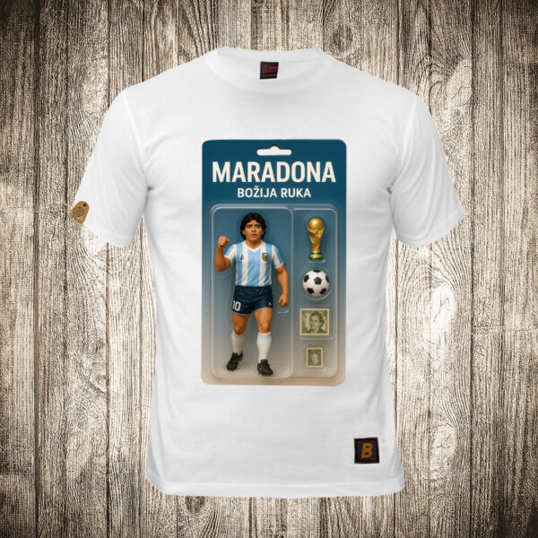muska majica boja bela slika maradona bozija ruka