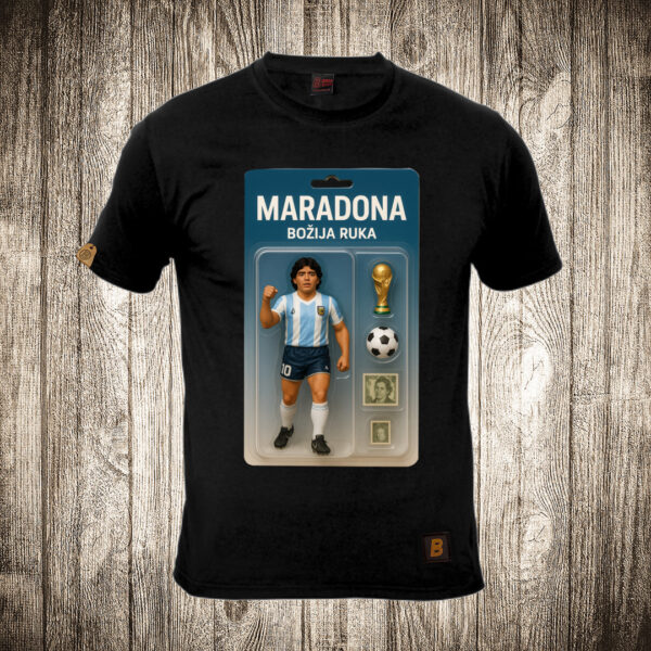 muska majica boja crna slika maradona bozija ruka