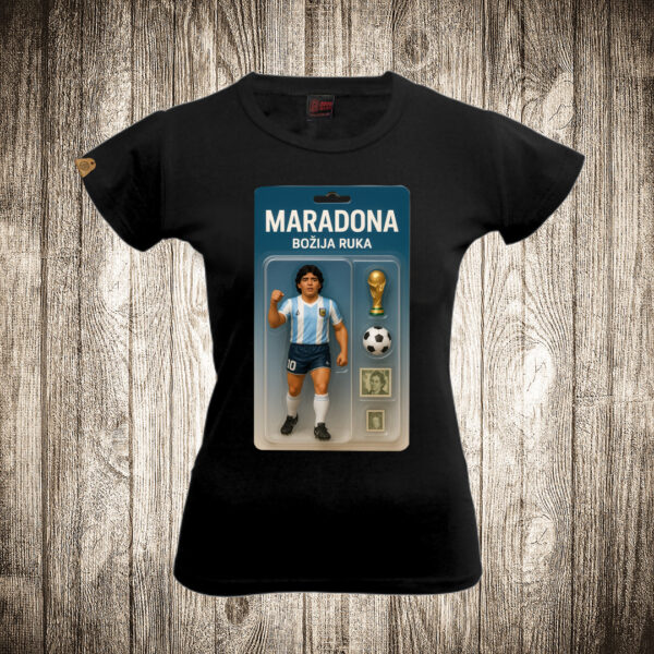 zenska majica boja crna slika maradona bozija ruka