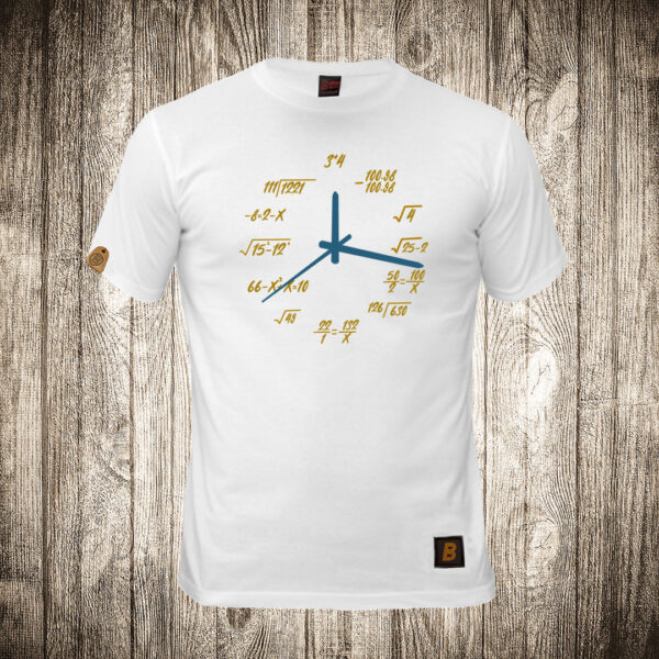 decija majica boja bela slika matematicki sat
