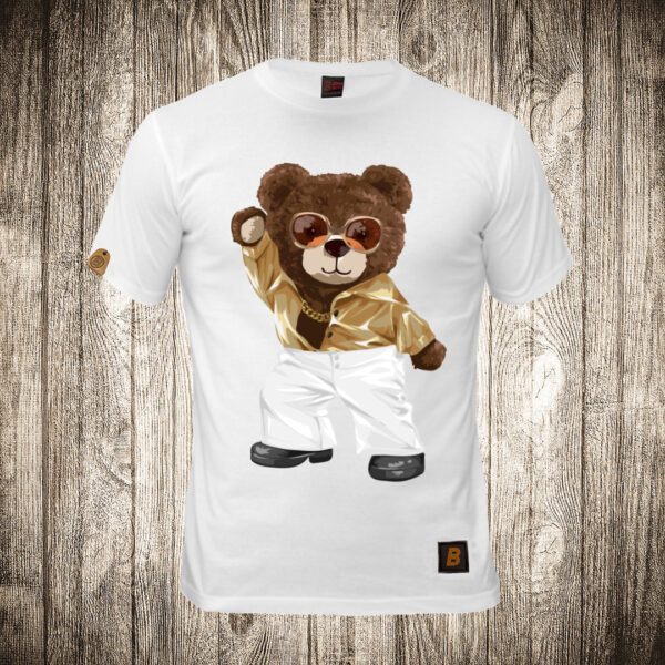 muska majica boja bela slika meda teddy bear 101 funky