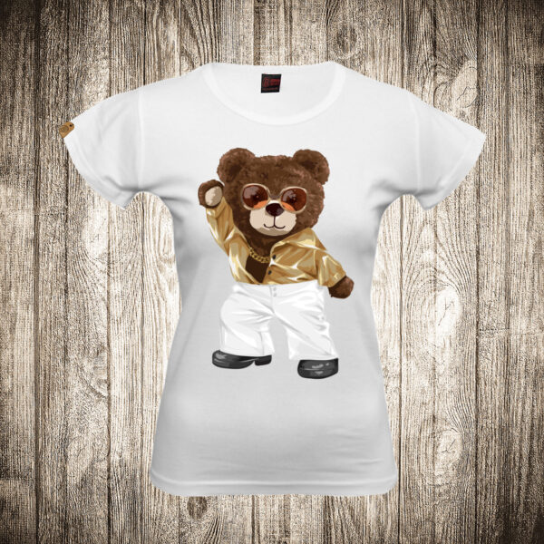 zenska majica boja bela slika meda teddy bear 101 funky