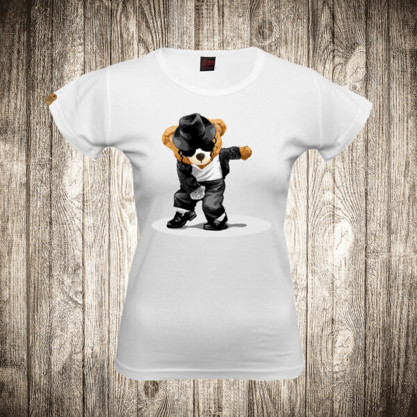 zenska majica boja bela slika meda teddy bear 102 majkl dzekson