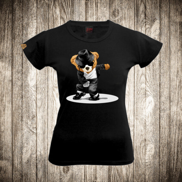 zenska majica boja crna slika meda teddy bear 102 majkl dzekson