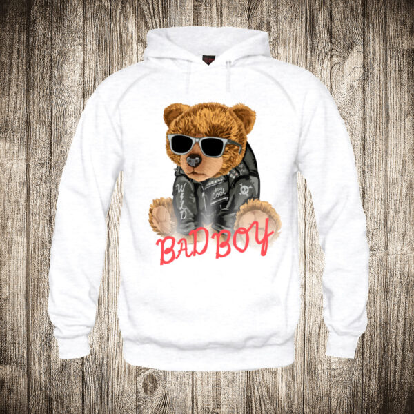 duks sa kapuljacom boja bela slika meda teddy bear 108 bad boy