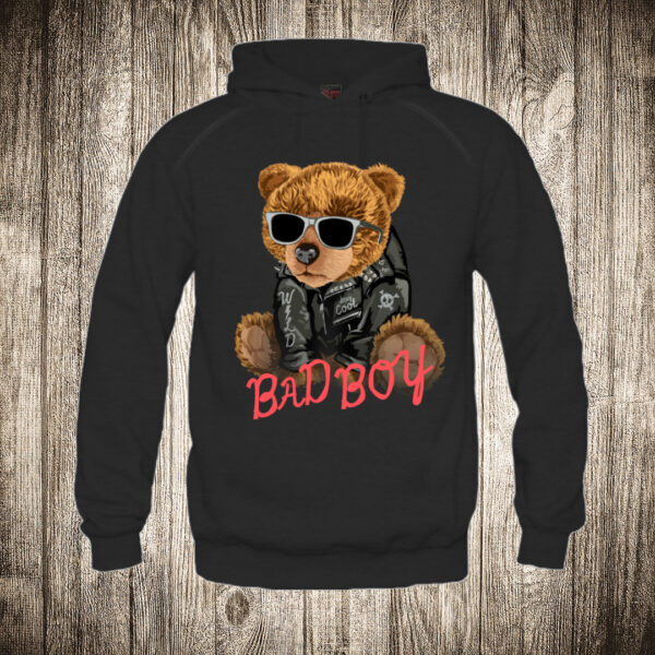 duks sa kapuljacom boja crna slika meda teddy bear 108 bad boy