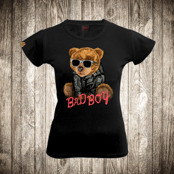 zenska majica boja crna slika meda teddy bear 108 bad boy