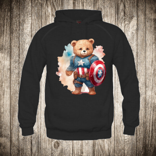 duks sa kapuljacom boja crna slika meda teddy bear 112 superhero kapetan amerika