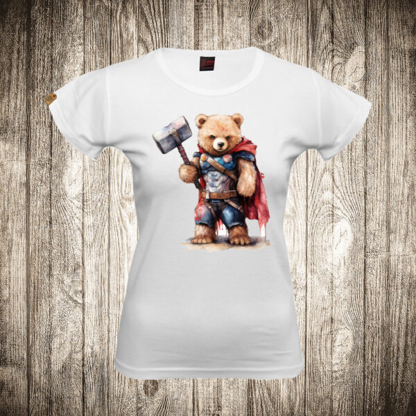 zenska majica boja bela slika meda teddy bear 113 superhero thor