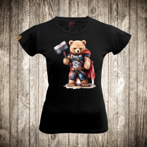 zenska majica boja crna slika meda teddy bear 113 superhero thor