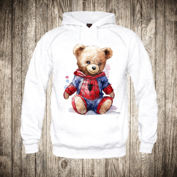 duks sa kapuljacom boja bela slika meda teddy bear 114 superhero spajdermen