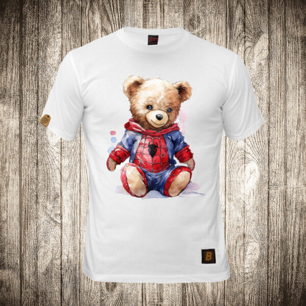 muska majica boja bela slika meda teddy bear 114 superhero spajdermen