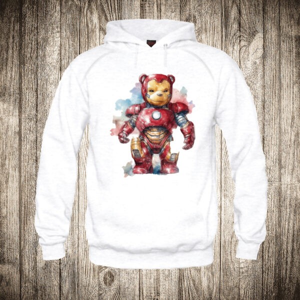 deciji duks boja bela slika meda teddy bear 115 superhero iron man